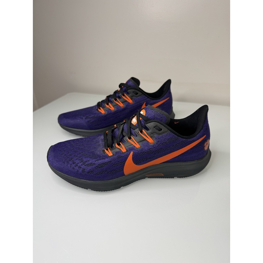 Mens Nike Air Zoom Pegasus 36 Clemson Tigers Size 8 Purple Orange Black Running